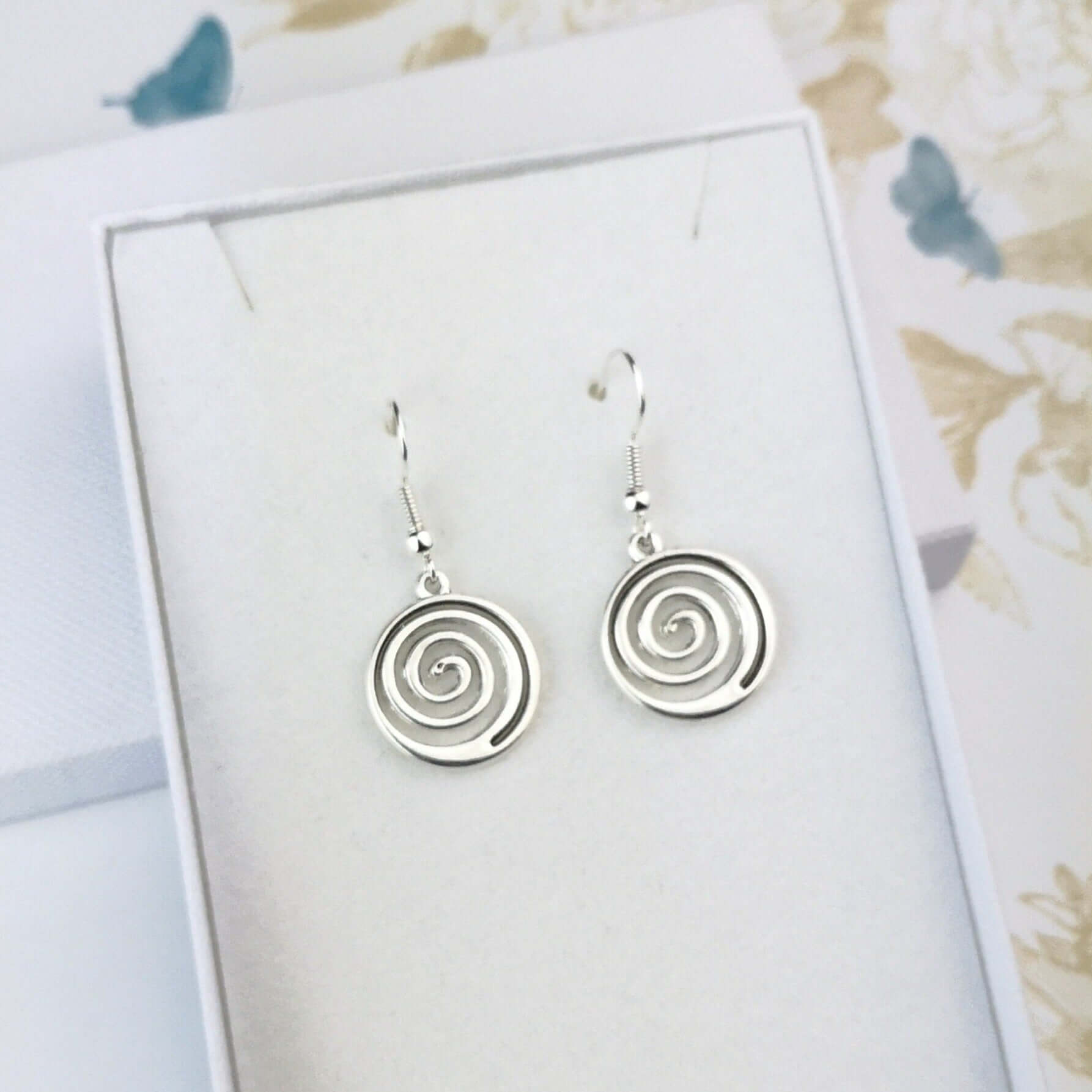 boho spiral swirl dangle drop earrings